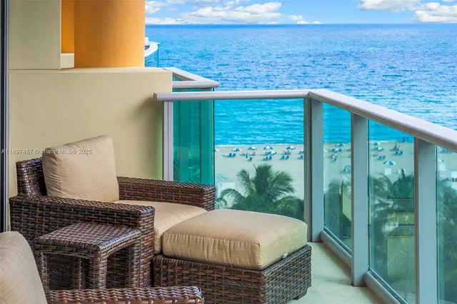a balcony with an outdoor space