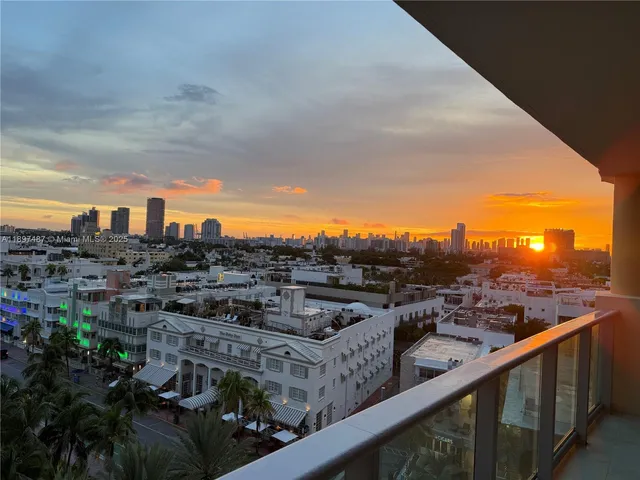 a view of a city from a balcony
