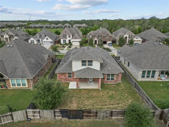 an aerial view of a house