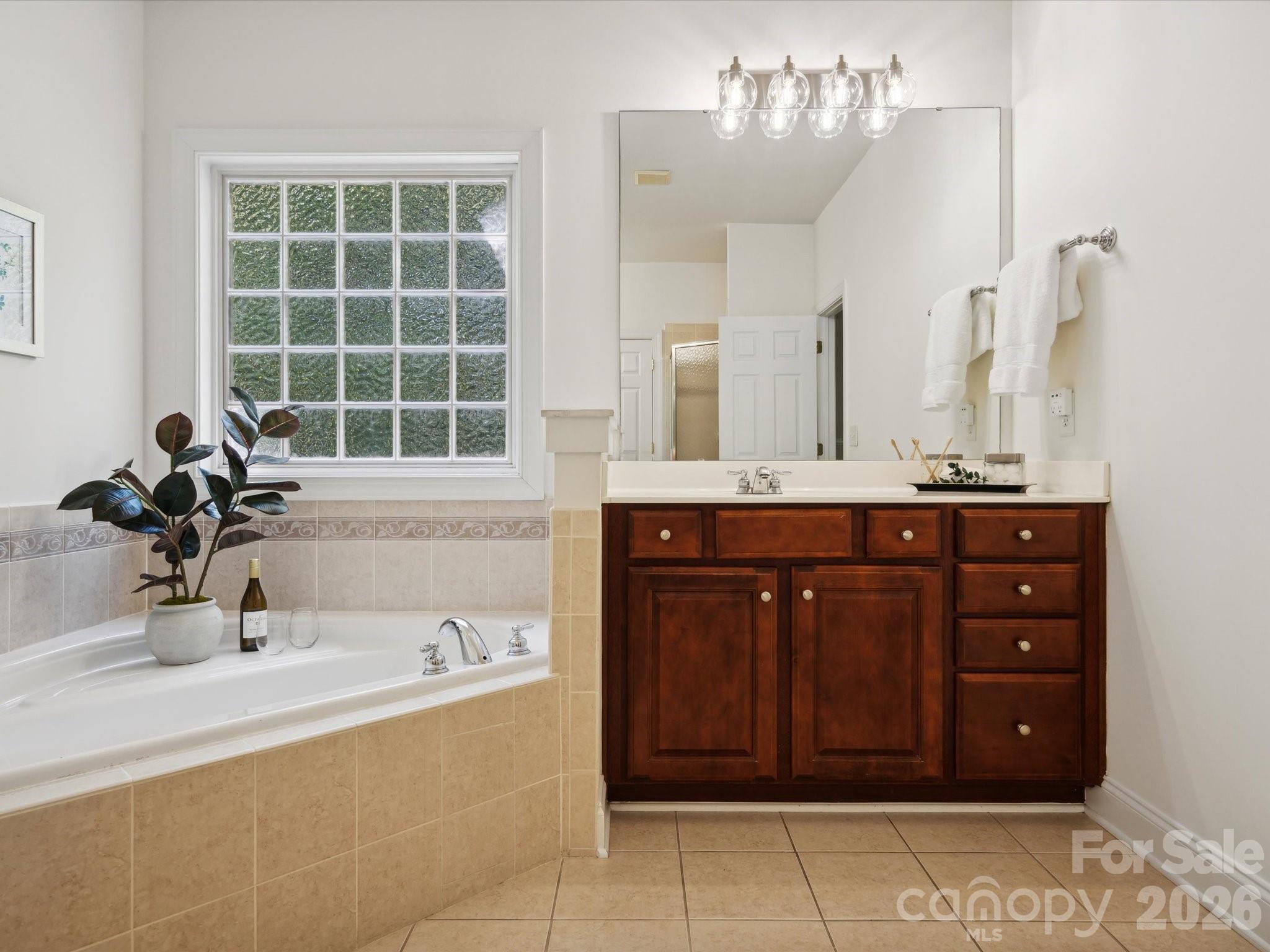 927 Derick's Crossing Fort Mill, SC 29708 - Photo 29 of 48 a bathroom with a sink double vanity and a tub