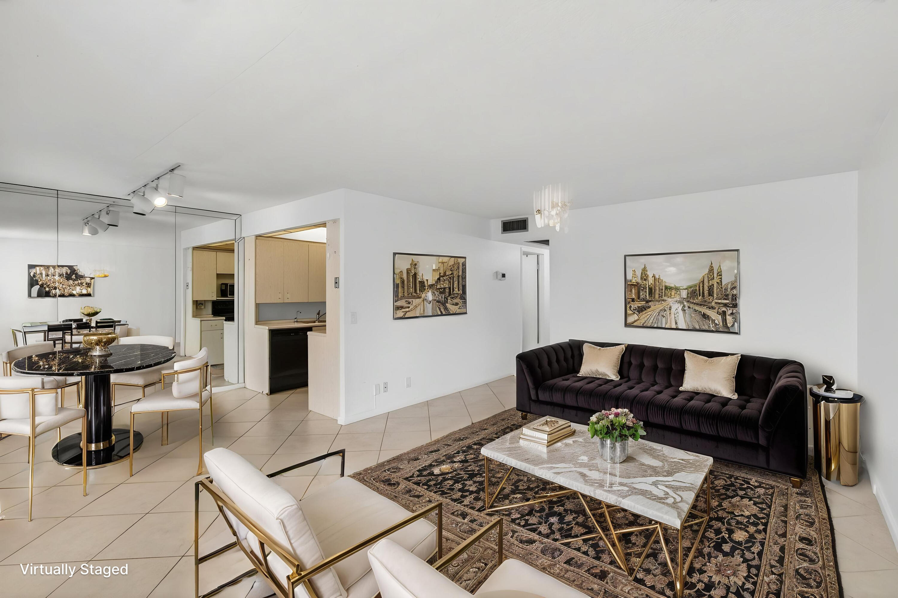 a living room with furniture