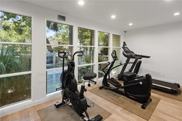 a outdoor space with swimming pool and furniture