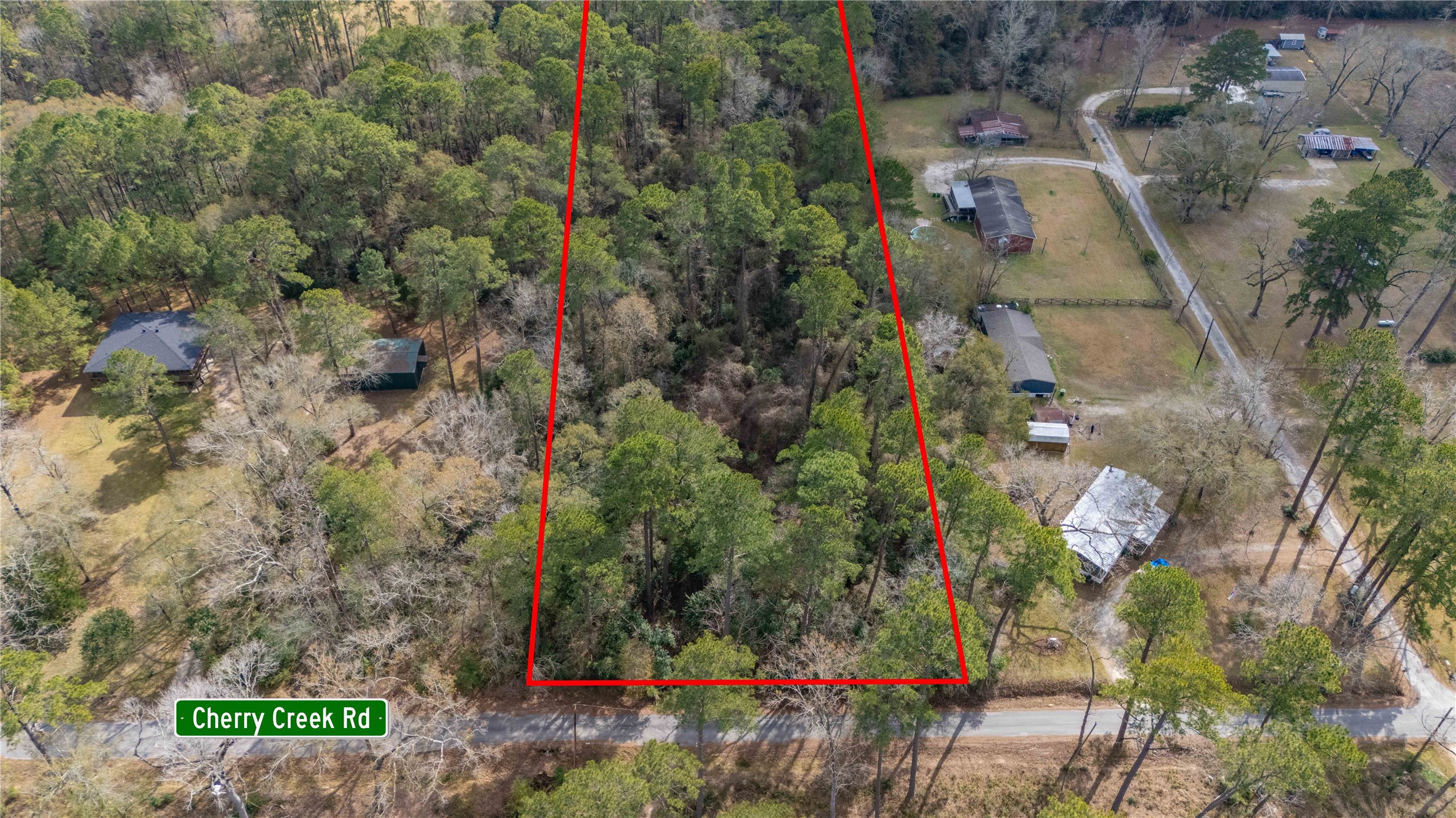 Tbd-0 Cherry Creek Road Dayton, TX 77535 - Photo 3 of 8 Red lines are approximate.