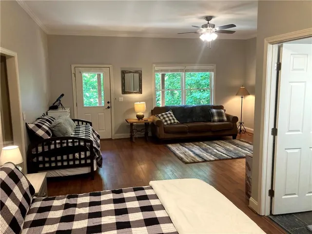 a view of a house with a garage