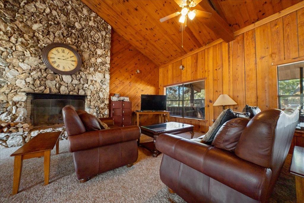 3259 Northeast 102nd Ave Road Silver Springs, FL 34488 - Photo 46 of 99 a living room with furniture a fireplace and a flat screen tv