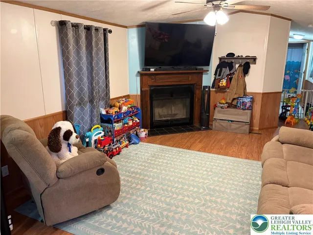 a living room with furniture and a couch