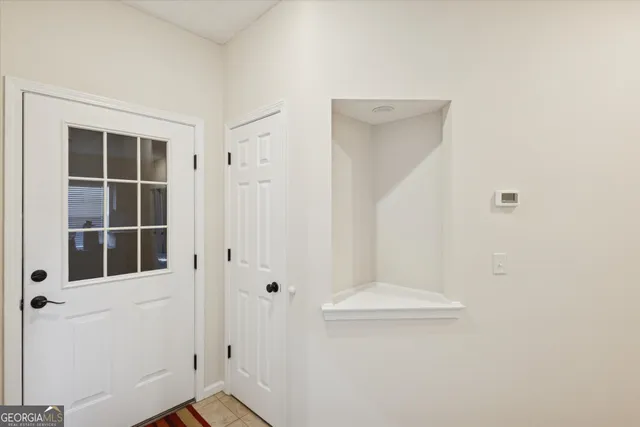 a bathroom with a window