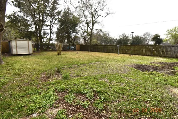 a view of a backyard