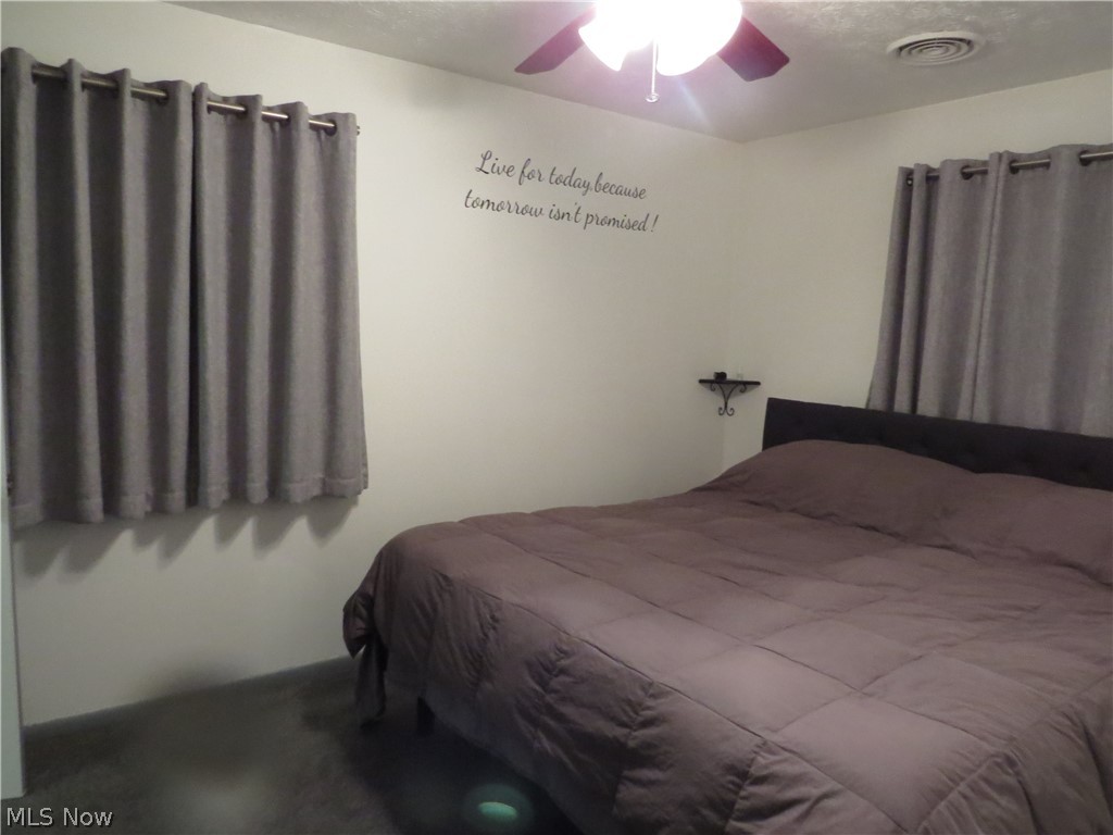 9811 Church Road Huron, OH 44839 - Photo 16 of 28 Bedroom featuring ceiling fan and carpet flooring