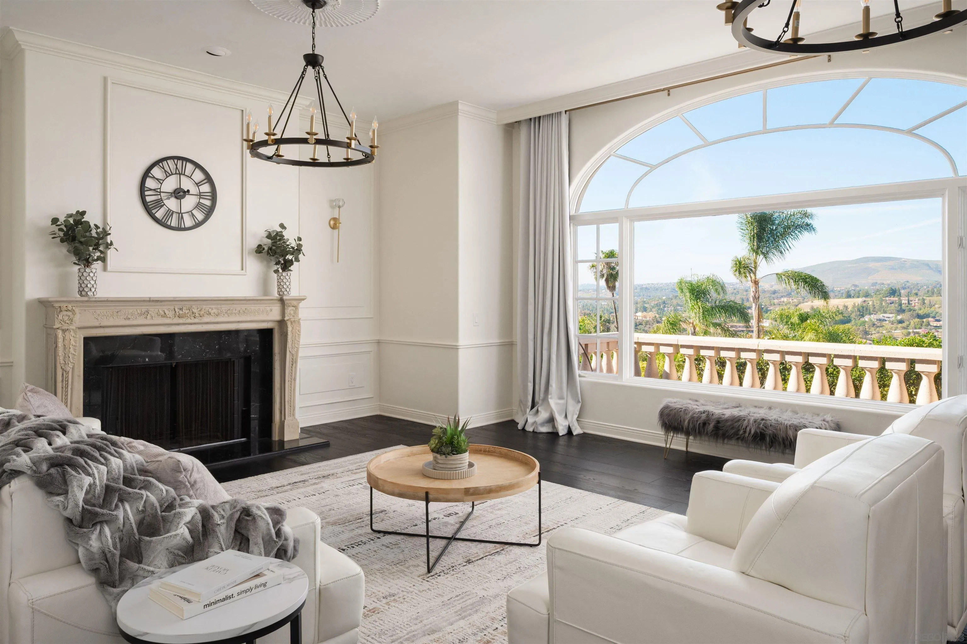 18136 Via Ascenso Rancho Santa Fe, CA 92067 - Photo 12 of 41 a living room with furniture a fireplace and a table
