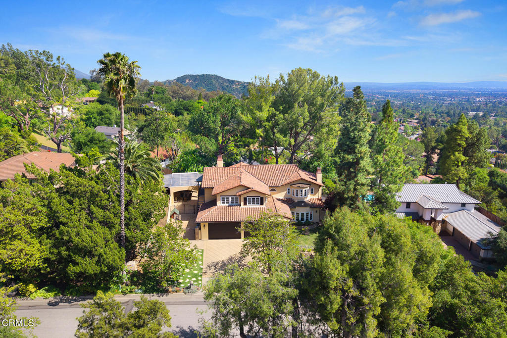 574 Camillo Road Sierra Madre, CA 91024 - Photo 64 of 72 an aerial view of a house with a yard and outdoor seating