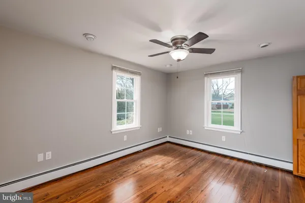 a view of a hallway with closet