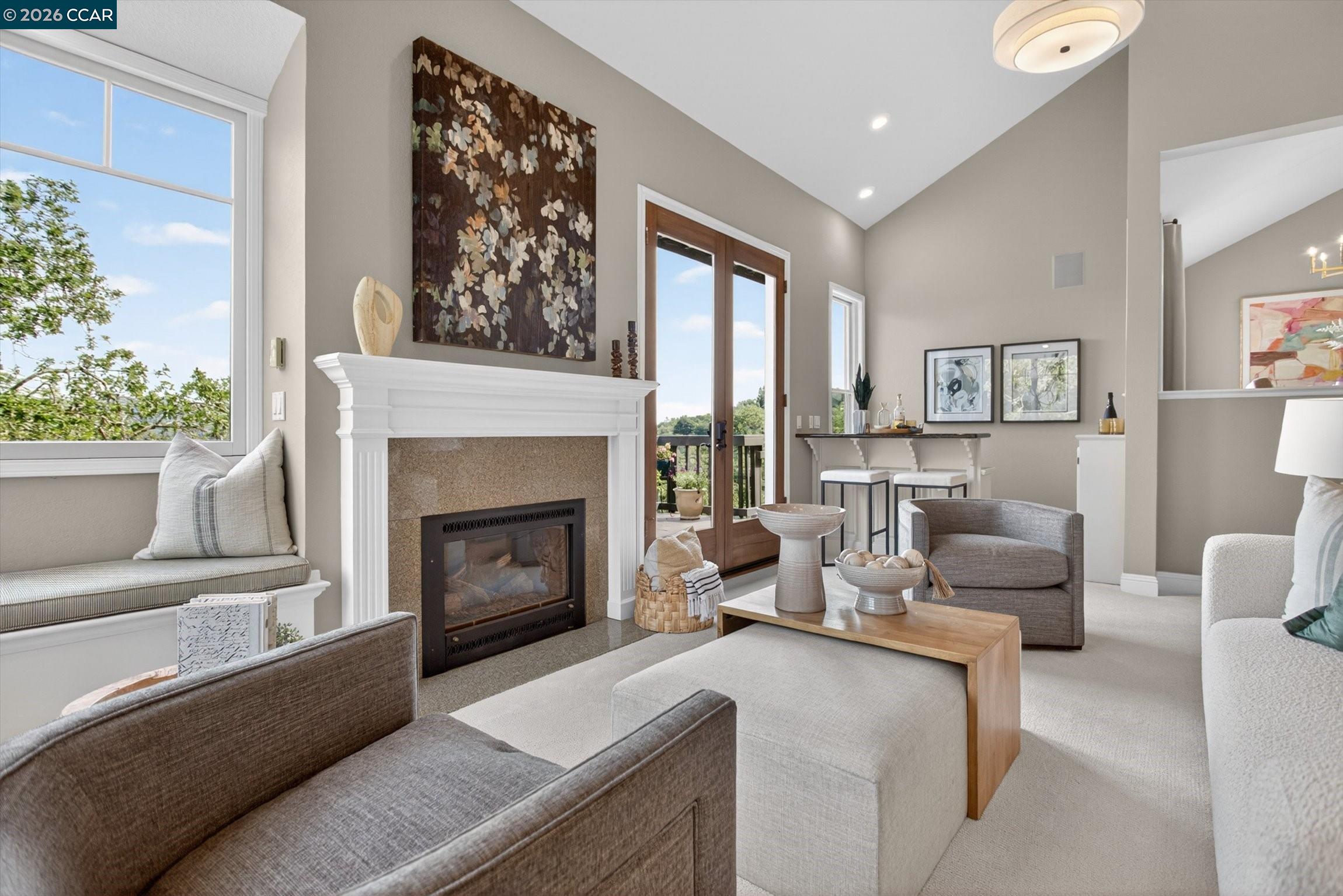 4105 Coralee Lane Lafayette, CA 94549 - Photo 10 of 43 a living room with furniture and a fireplace