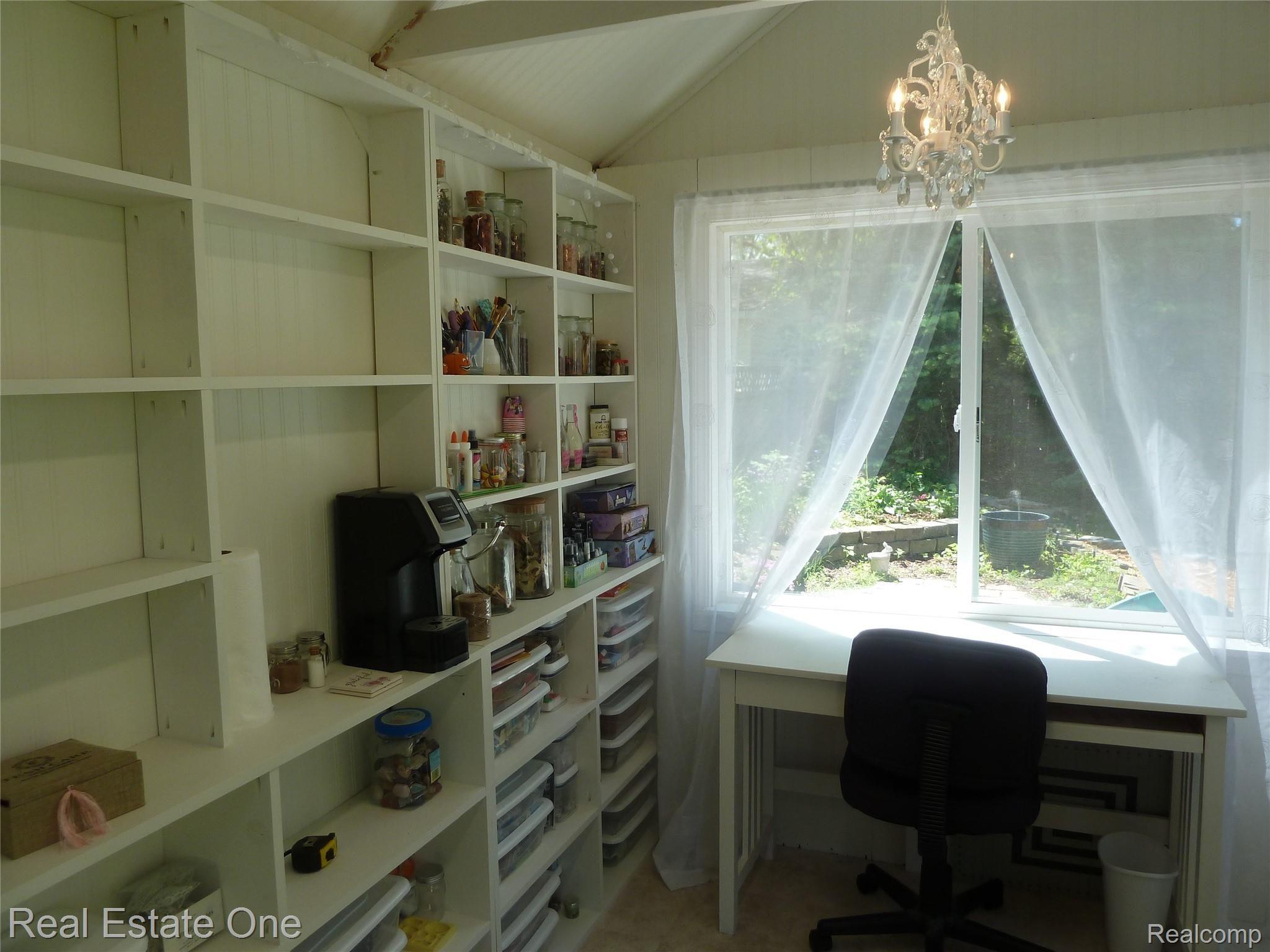 1775 Medler Road Commerce Township, MI 48382 - Photo 17 of 36 Inside She-Shed! I love the Chandelier!!