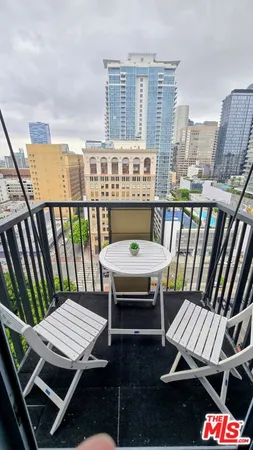 a view of a city from a balcony