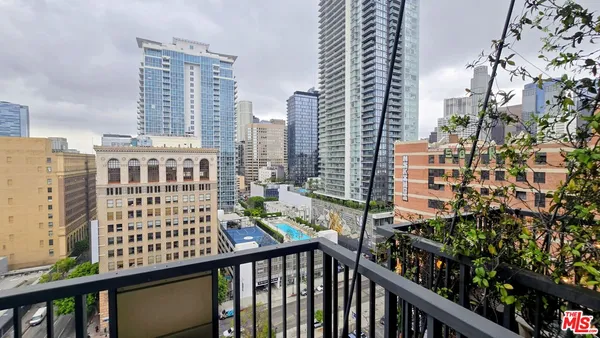 a balcony view with city view
