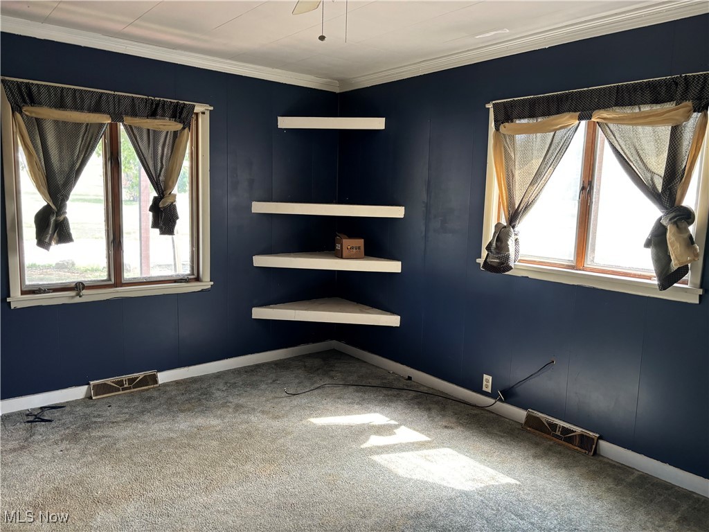 5164 Rutledge Street Southeast Dennison, OH 44621 - Photo 14 of 14 Empty room featuring ornamental molding and carpet floors