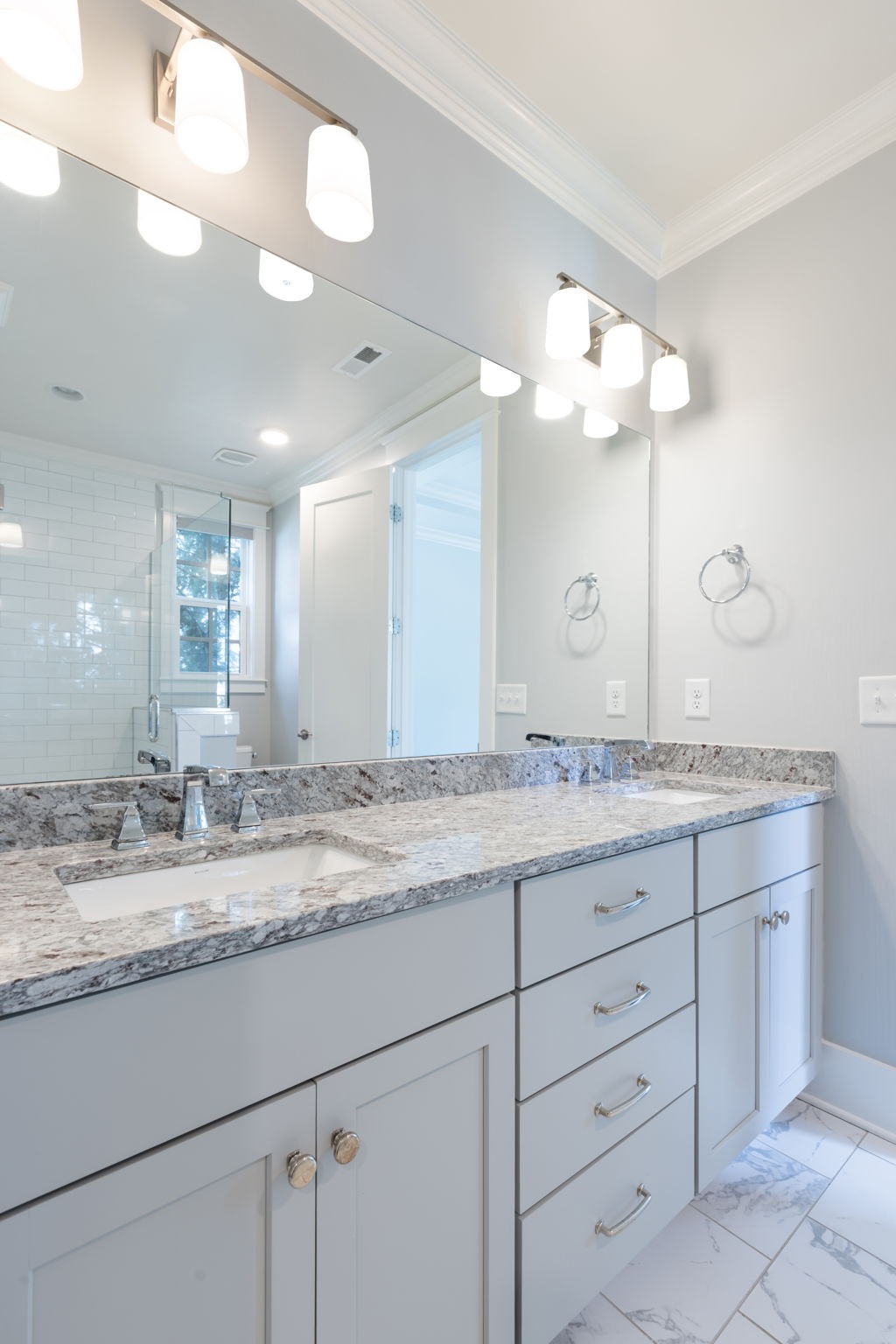 3091 Cheever Street Franklin, TN 37064 - Photo 12 of 36 a bathroom with a granite countertop double vanity sink and a mirror