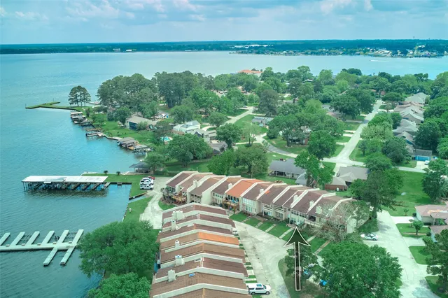 a view of a lake with outdoor space