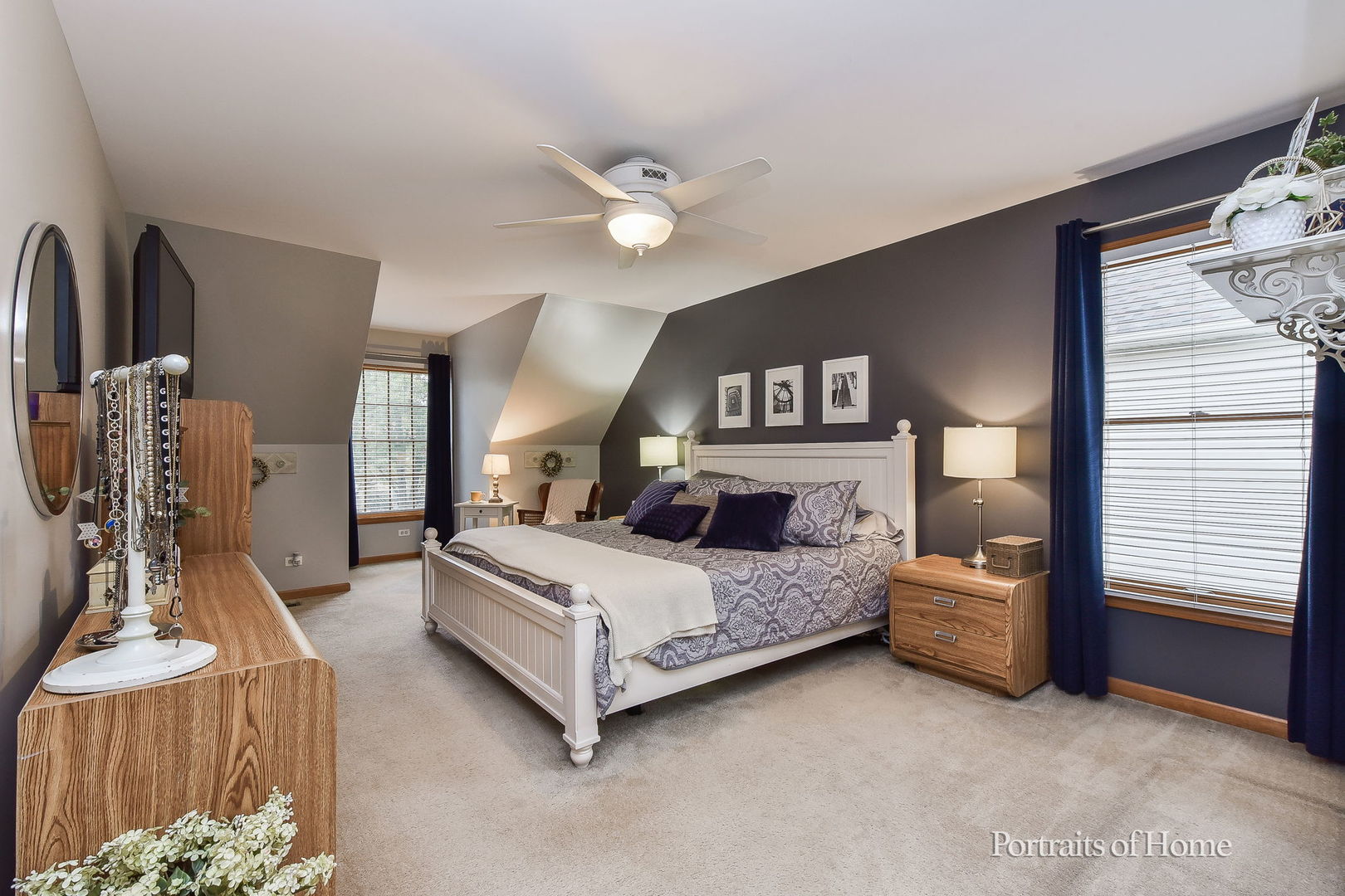 1813 Marne Road Bolingbrook, IL 60490 - Photo 16 of 30 a bedroom with a bed and a chandelier