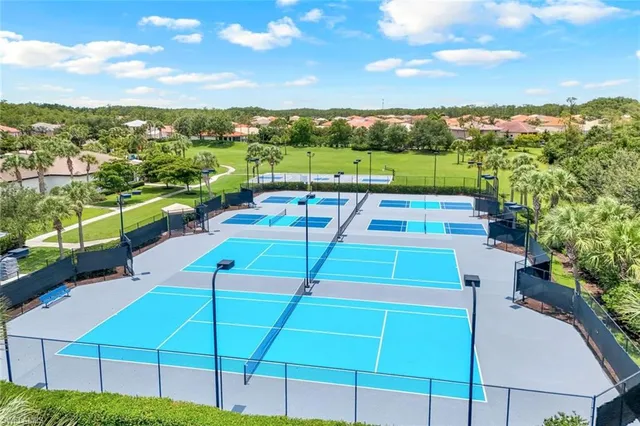 a view of a yard with furniture