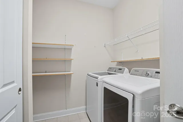 a view of small space with racks on the wall