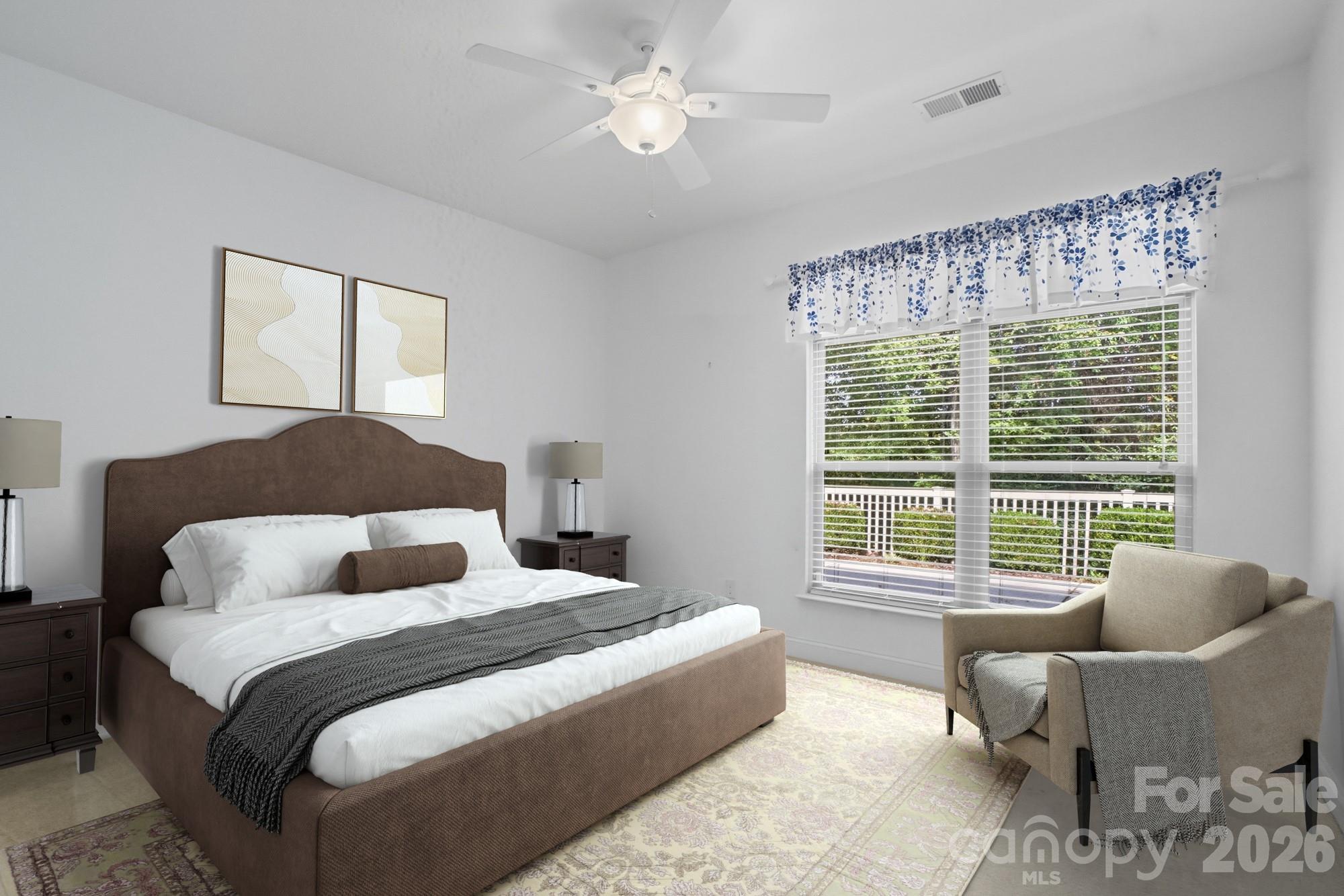 2232 Coltsview Lane Matthews, NC 28105 - Photo 32 of 47 a bedroom with a large bed and a couch next to a window