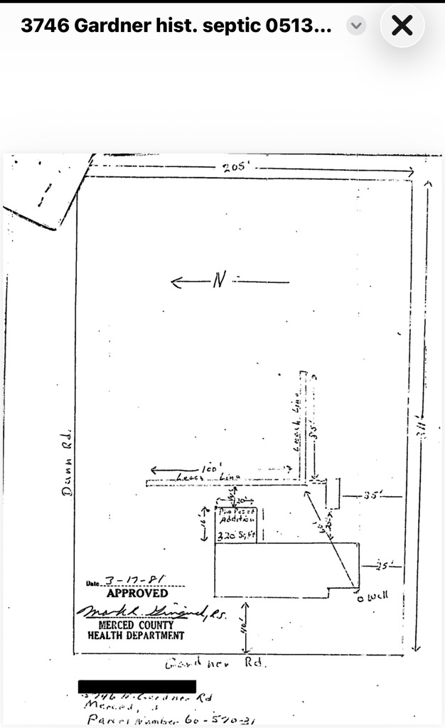 3746 North Gardner Avenue Merced, CA 95340 - Photo 2 of 17 Septic Site Plan