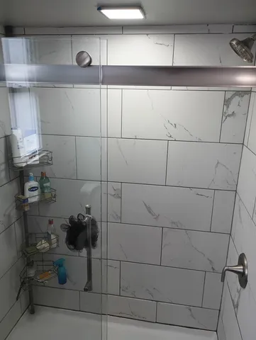 a bathroom with a shower