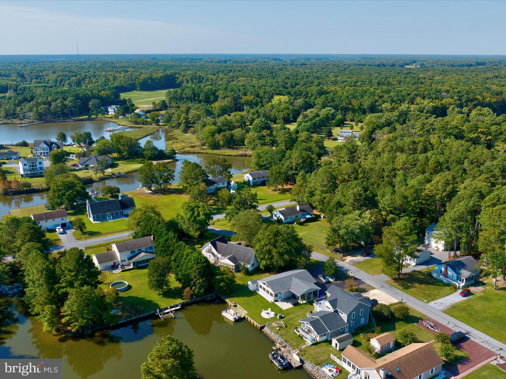 13374 Cove Landing Road Bishopville, MD 21813 - Photo 88 of 108 an aerial view of residential houses with outdoor space and trees