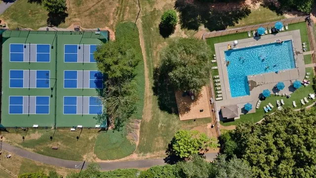 an aerial view of a house