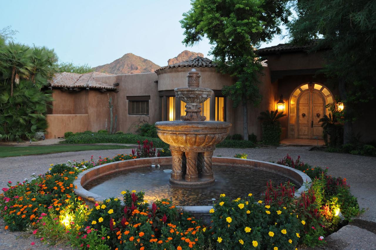 4811 East Pebble Ridge Road Paradise Valley, AZ 85253 - Photo 2 of 20 a view of a house with fountain in it