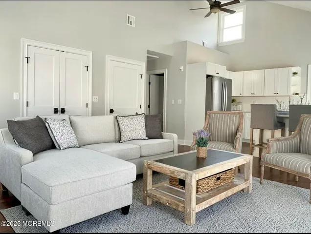 a living room with furniture and a couch