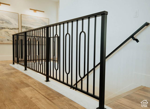 1547 North 1350 E Street, Unit 2 Mapleton, UT 84664 - Photo 9 of 18 Stairway featuring wood finished floors and baseboards