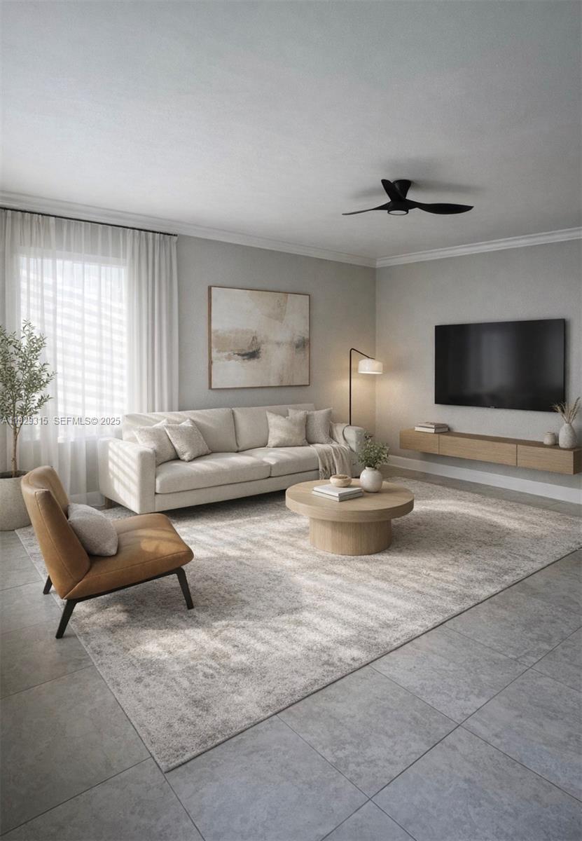 10670 Southwest 156th Place, Unit 309 Miami, FL 33196 - Photo 5 of 31 a living room with furniture and a flat screen tv