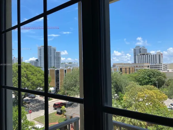 a view of a city from a window