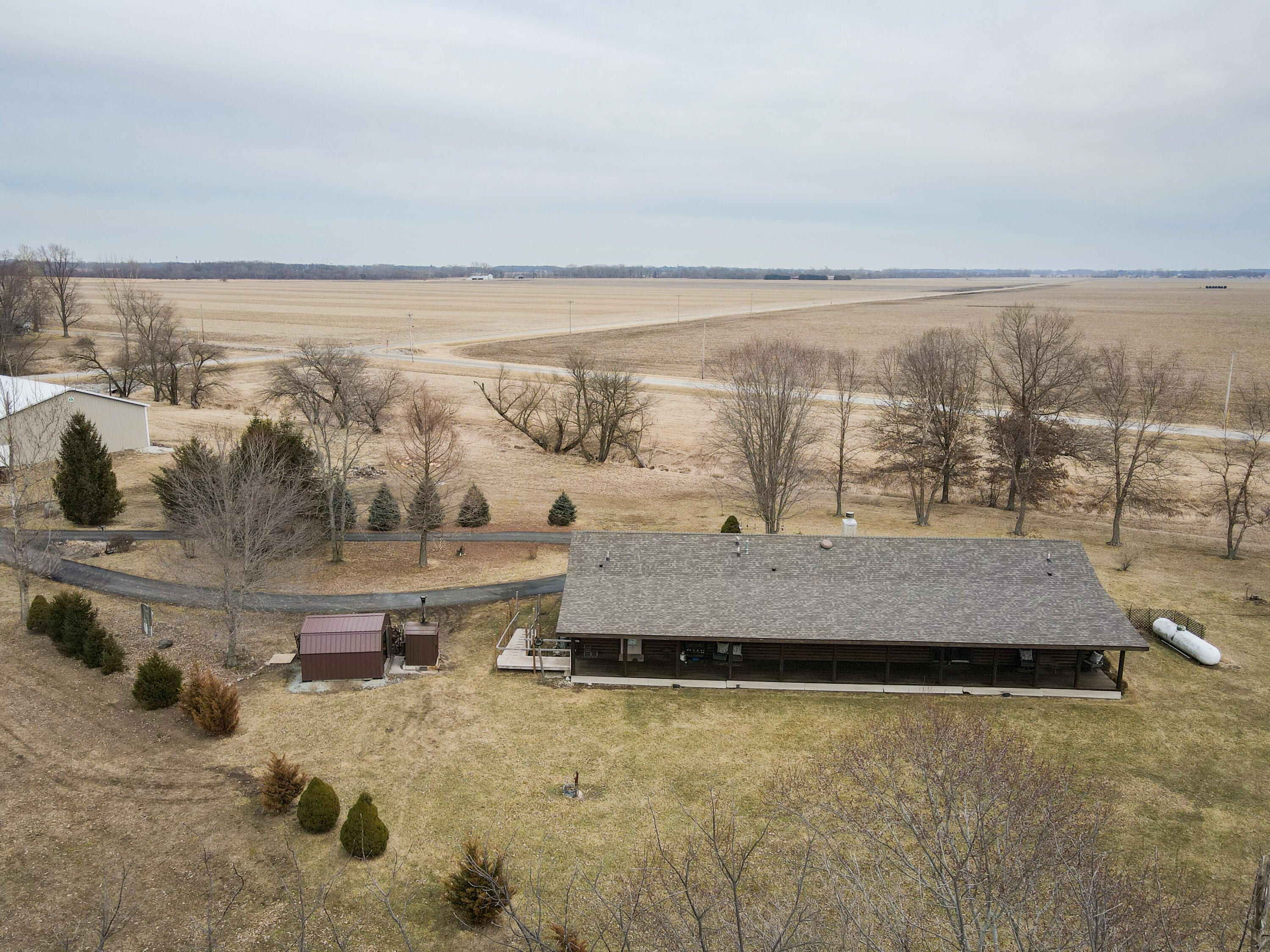 7523 West 850th Street South Rensselaer, IN 47978 - Photo 9 of 39 a aerial view of a house with a yard