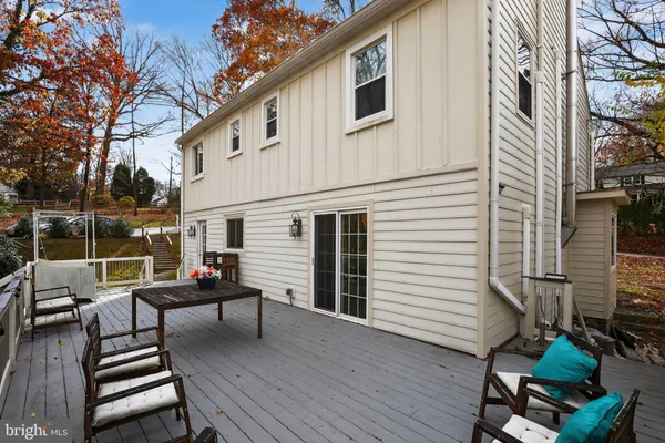 a deck view with a seating space
