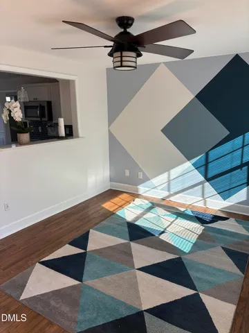 a room with view of a hall