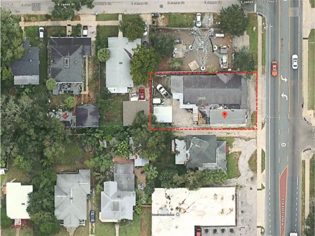 an aerial view of multiple house