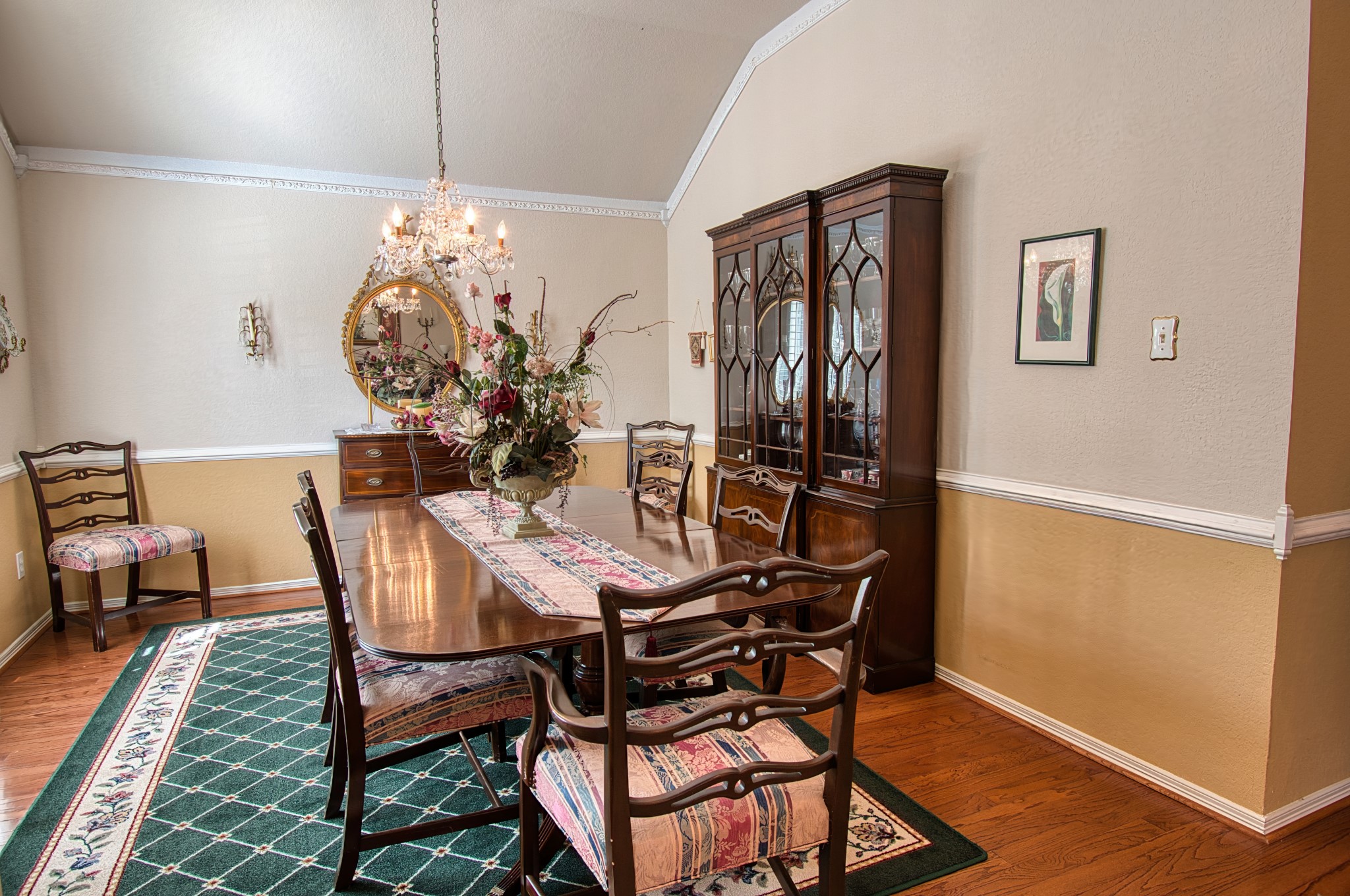 225 Mesa View Montgomery, TX 77316 - Photo 6 of 37 a view of a dining room with furniture a chandelier and wooden floor