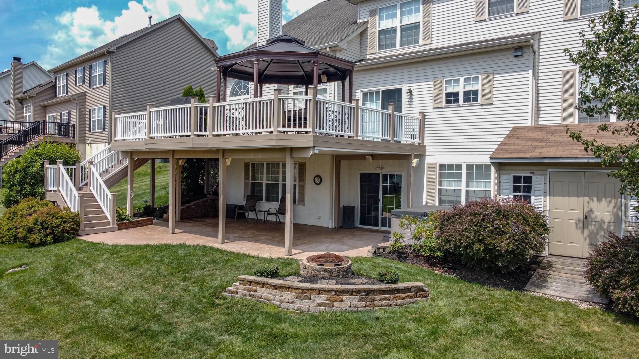 122 Statesman Road Chalfont, PA 18914 - Photo 11 of 54 Stamped Concrete Patio, Firepit & Shed
