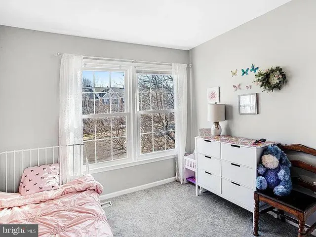a bedroom with a bed and a walk in closet