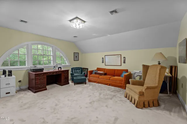 a view of a livingroom with a window