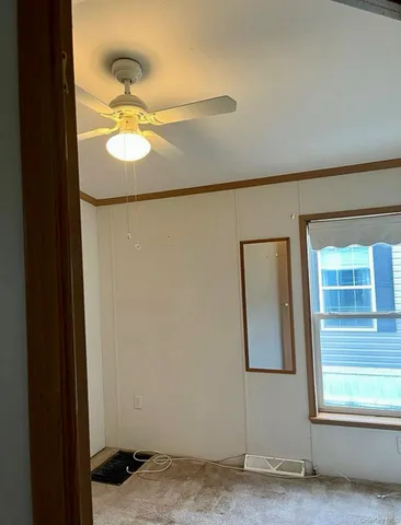 a view of a closet in a room