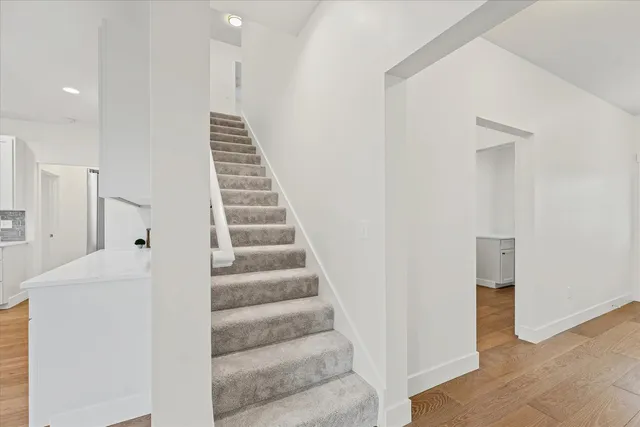 a view of an entryway with staircase