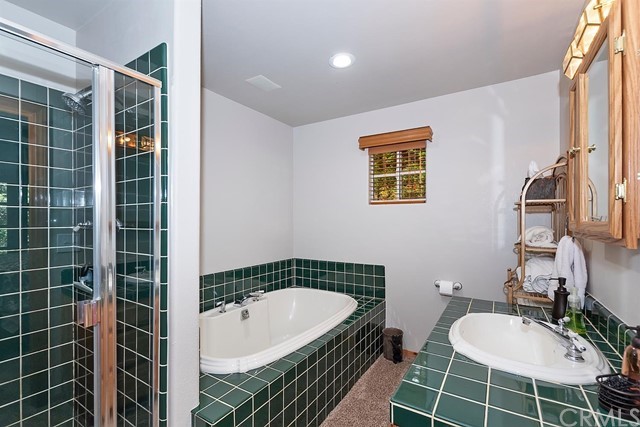 659 Blue Jay Canyon Road Blue Jay, CA 92317 - Photo 7 of 40 a bathroom with a bathtub and a shower