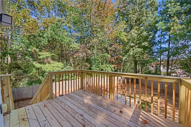 a view of wooden deck