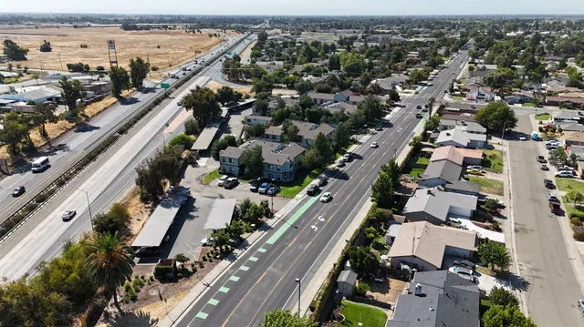 an aerial view of a city with lots of residential buildings