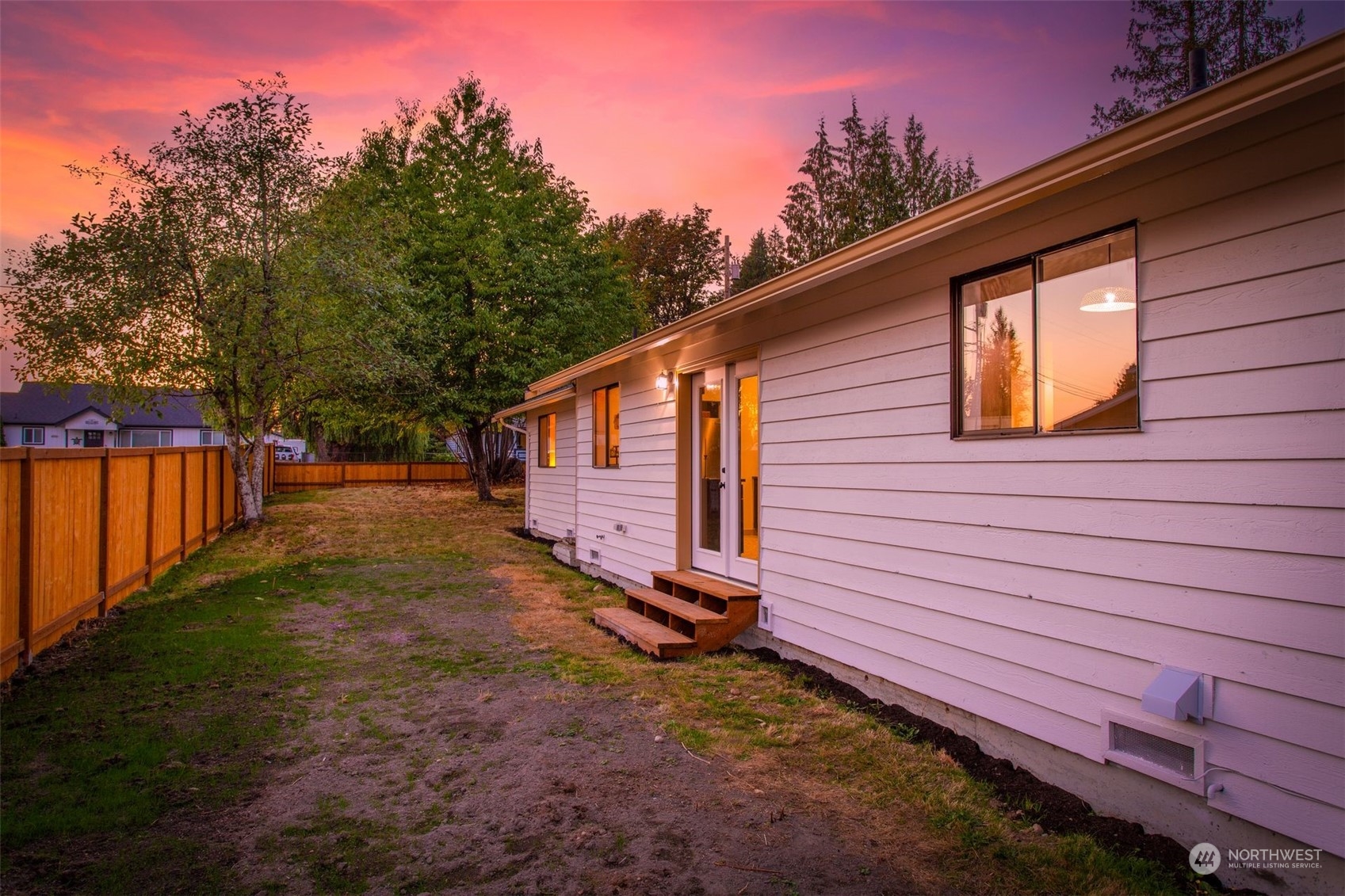 2411 Cedar Road Lake Stevens, WA 98258 - Photo 26 of 36 a view of a backyard with wooden fence